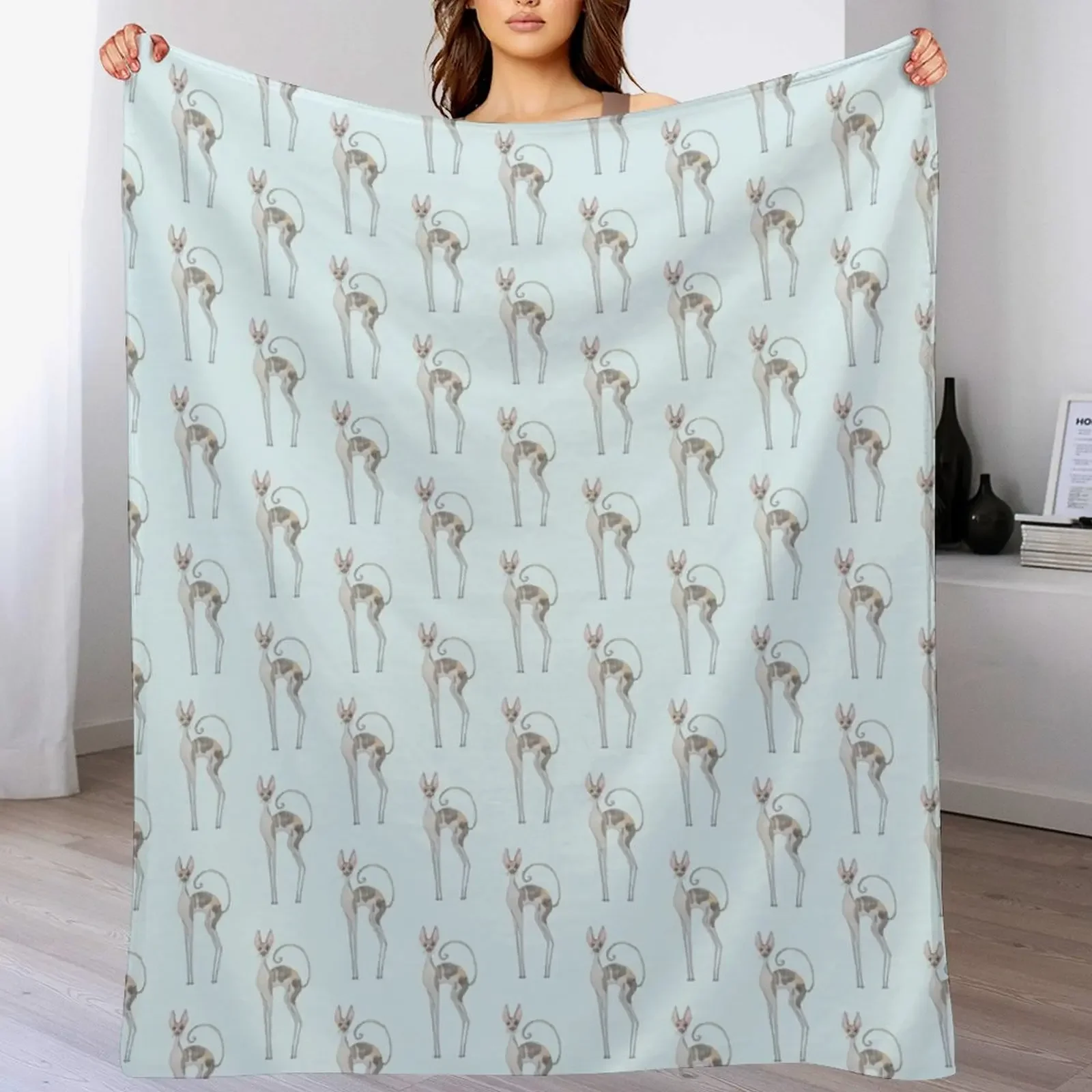 Cornish rex Throw Blanket Cozy Sofa Blanket for TV Watching Napping