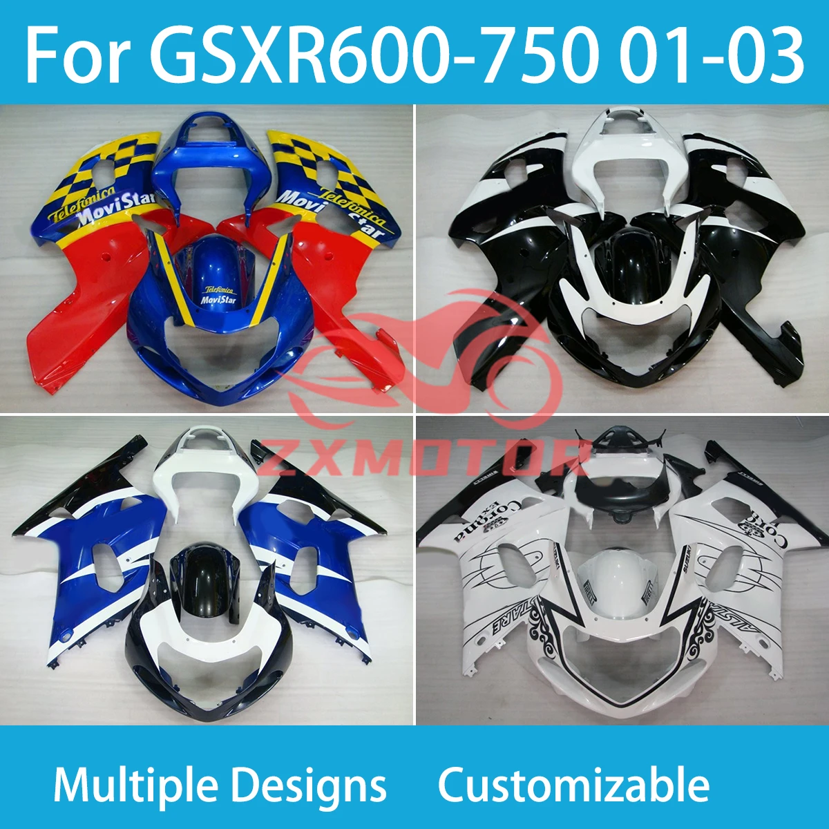 GSXR 600 750 01 02 03 Fairing Kit for SUZUKI K1 GSXR600 GSXR750 2001 2002 2003 Motorcycle Injection Molding Fairings