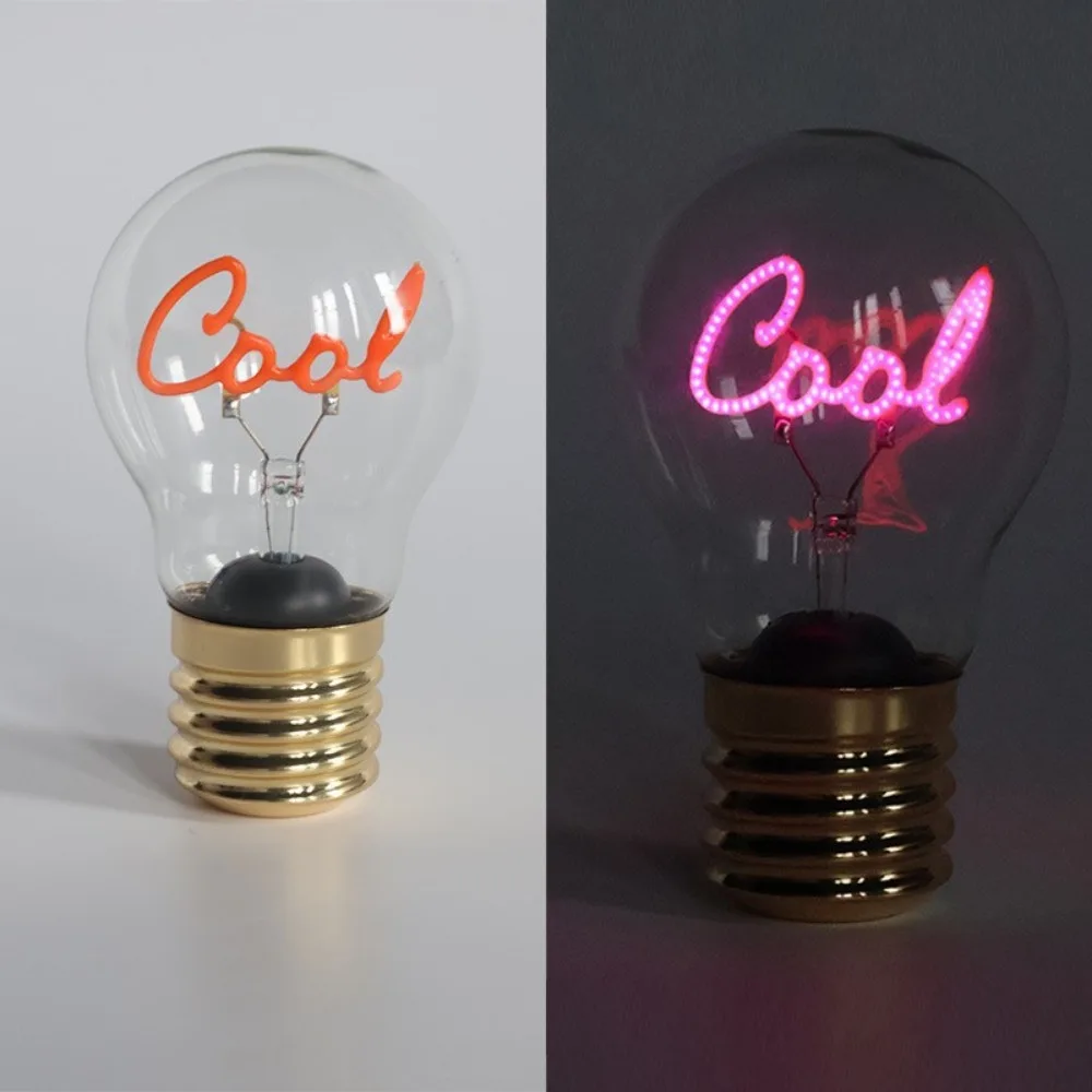 

Fun Art Pattern LED Filament Bulb 3 Modes E40 Decorative Desk Lamp Romantic Atmosphere Ornaments Rechargeable Light Bulb