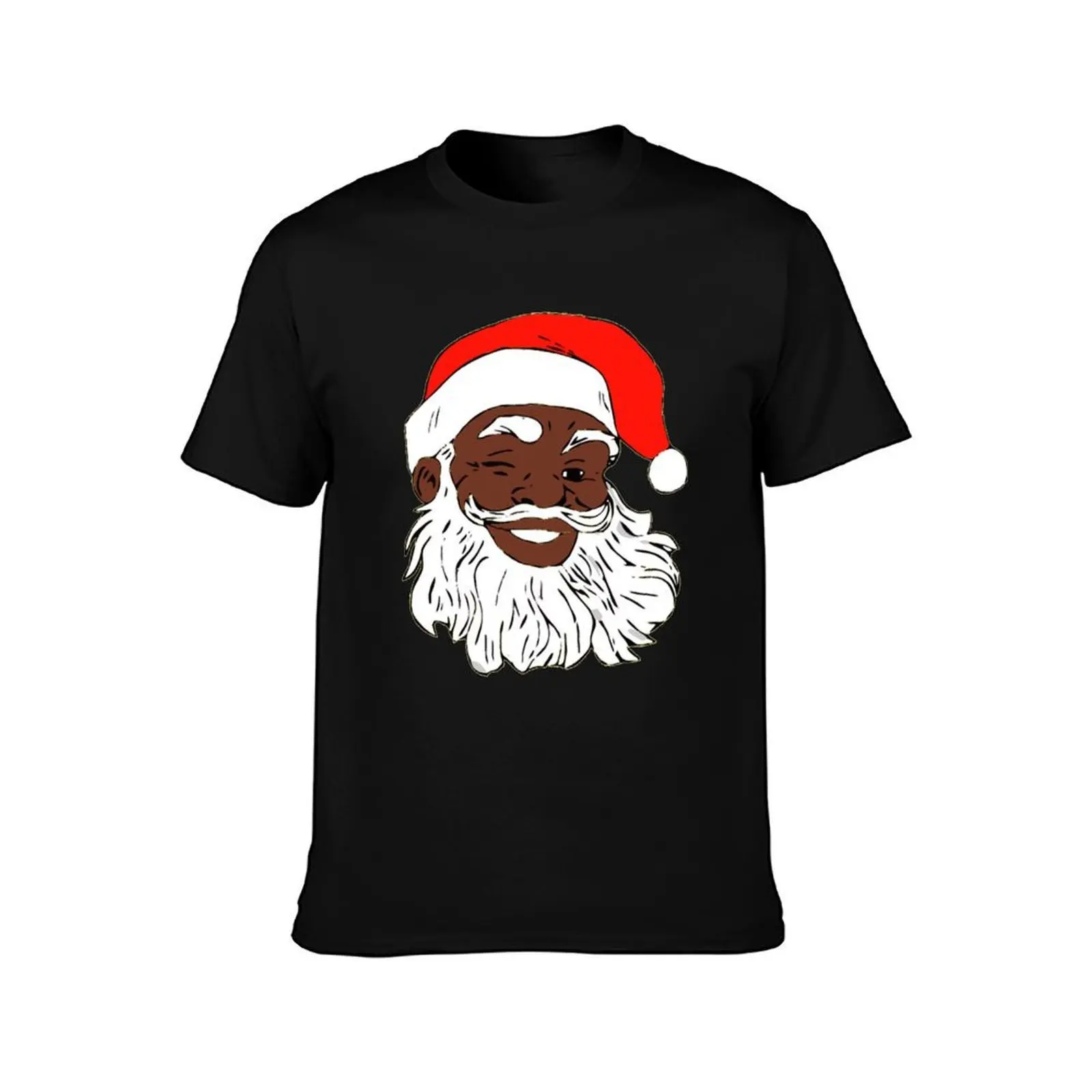 Winking Black Santa Claus Christmas XMAS T-Shirt Cool Feeling Summer Tee Shirt T-Shirt