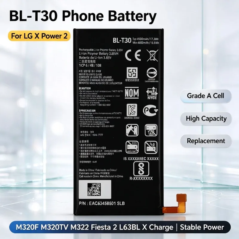 Grade A Cell BL-T30 Replacement Battery For LG X Power 2 M320F M320TV M322 Fiesta 2 L63BL X Charge High Capacity Mobile Battery