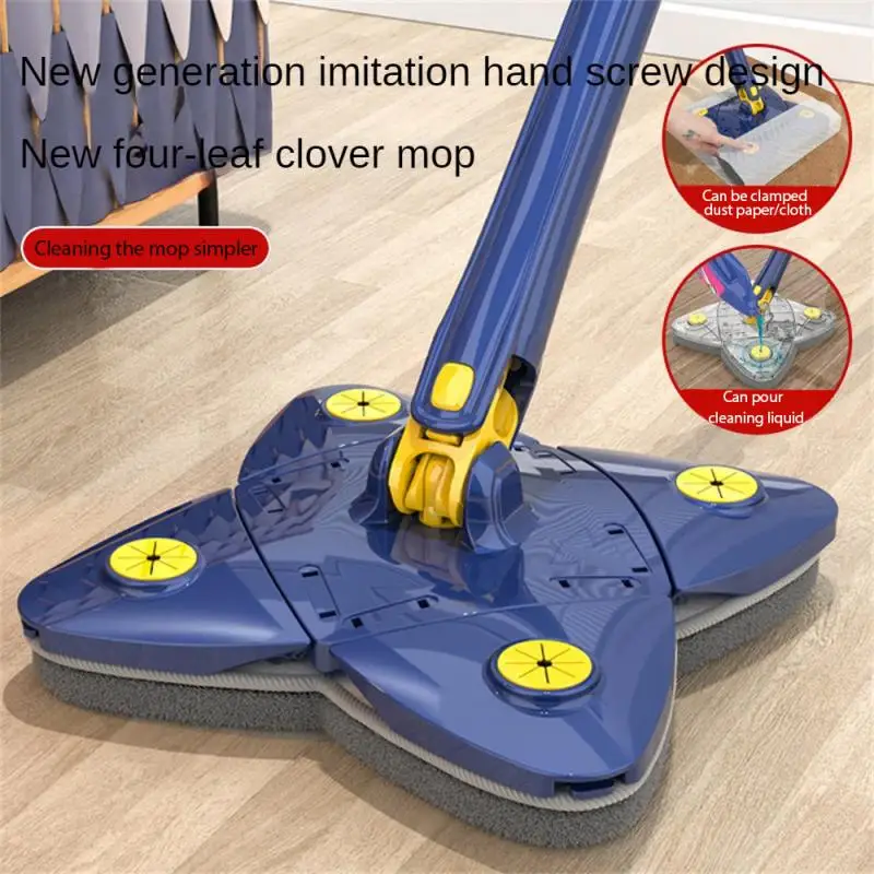 Four Leaf Grass Wringing Mop Hand Free Water Washing Mops Wall Glass Hand Free Self Wringing Water Household Ceiling Cleaner