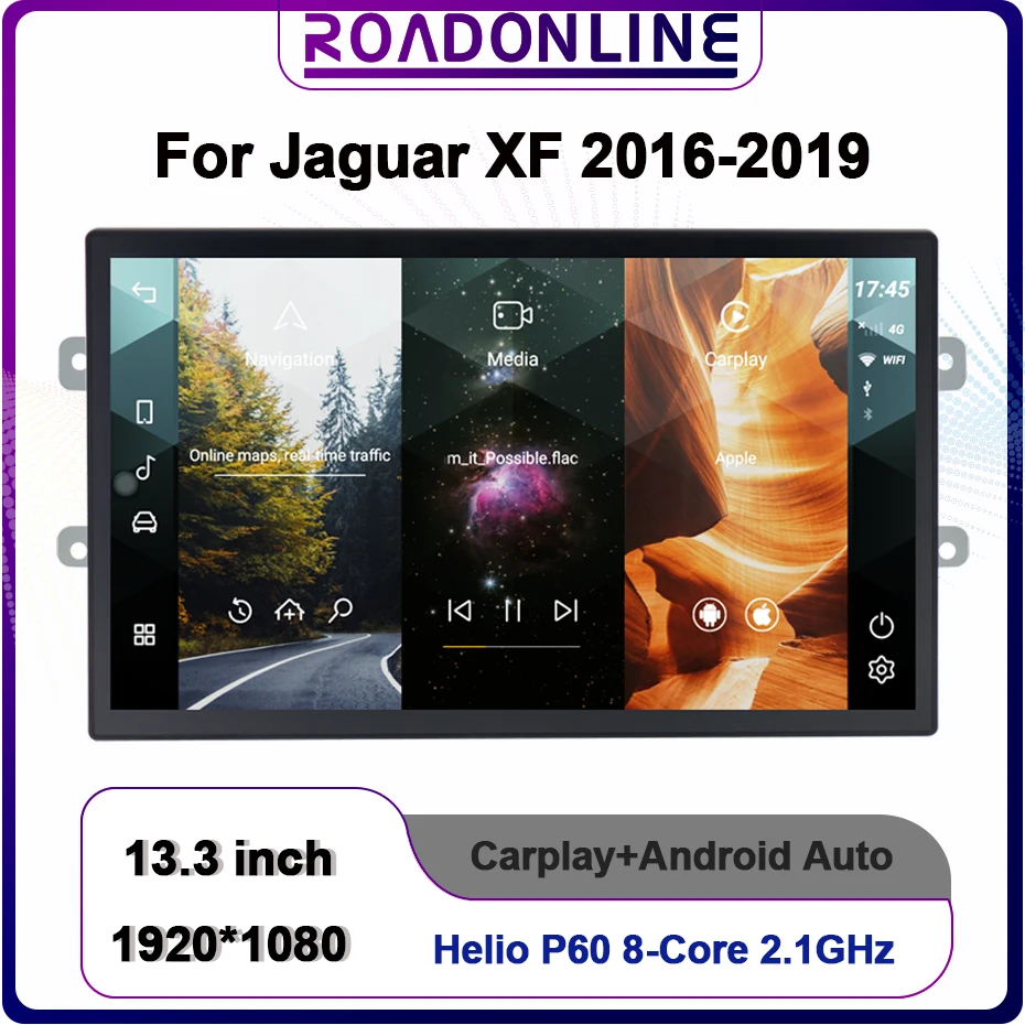 

13.3 Inch Android 12 Car Radio Multimedia Player For Jaguar XF 2016 2017 2018 2019 Video GPS Navigation Auto Stereo Head Unit