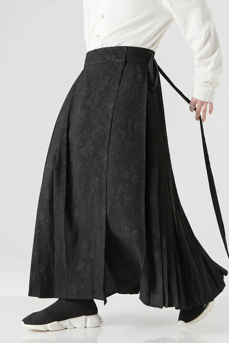 Pop 2025 Uomini Larghi Cinese Intrattenimento Musiche E Canzoni Stile Harajuku Hakama Kimono Tang Casual Uomini 2025 Pantaloni Maschili Pantaloni Uniformi Uomini Pantaloni Kendo