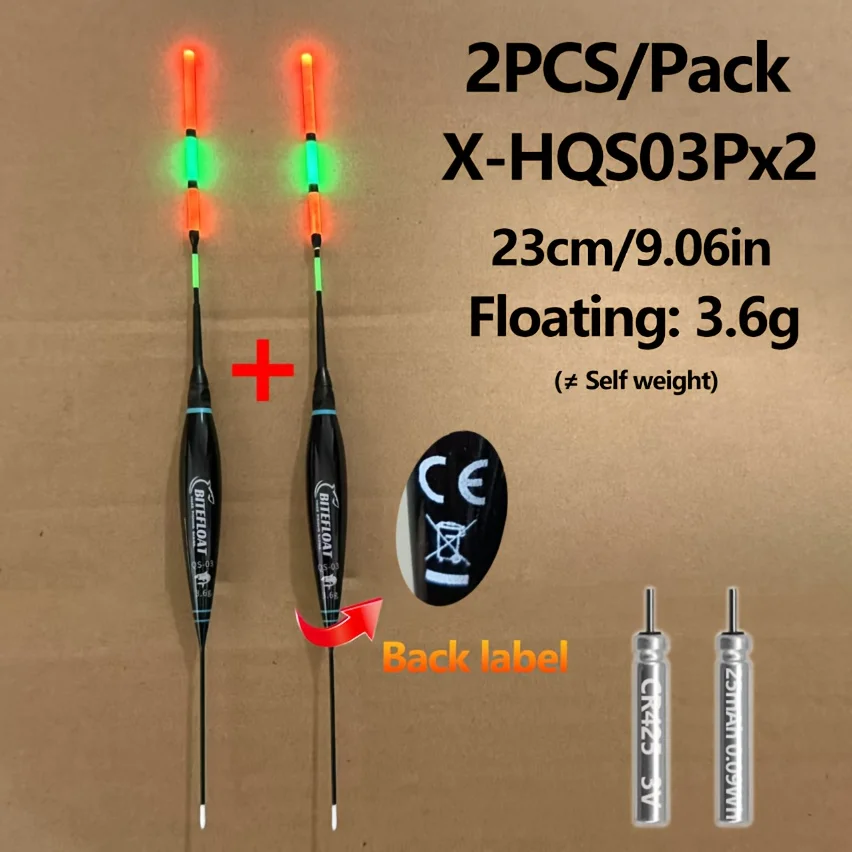 Bite Float 2er-Pack elektronische Angelposen mit verdickter Oberseite für hohe Sichtbarkeit, geeignet für europäisches Karpfenangeln bei Nacht. – Detail 4