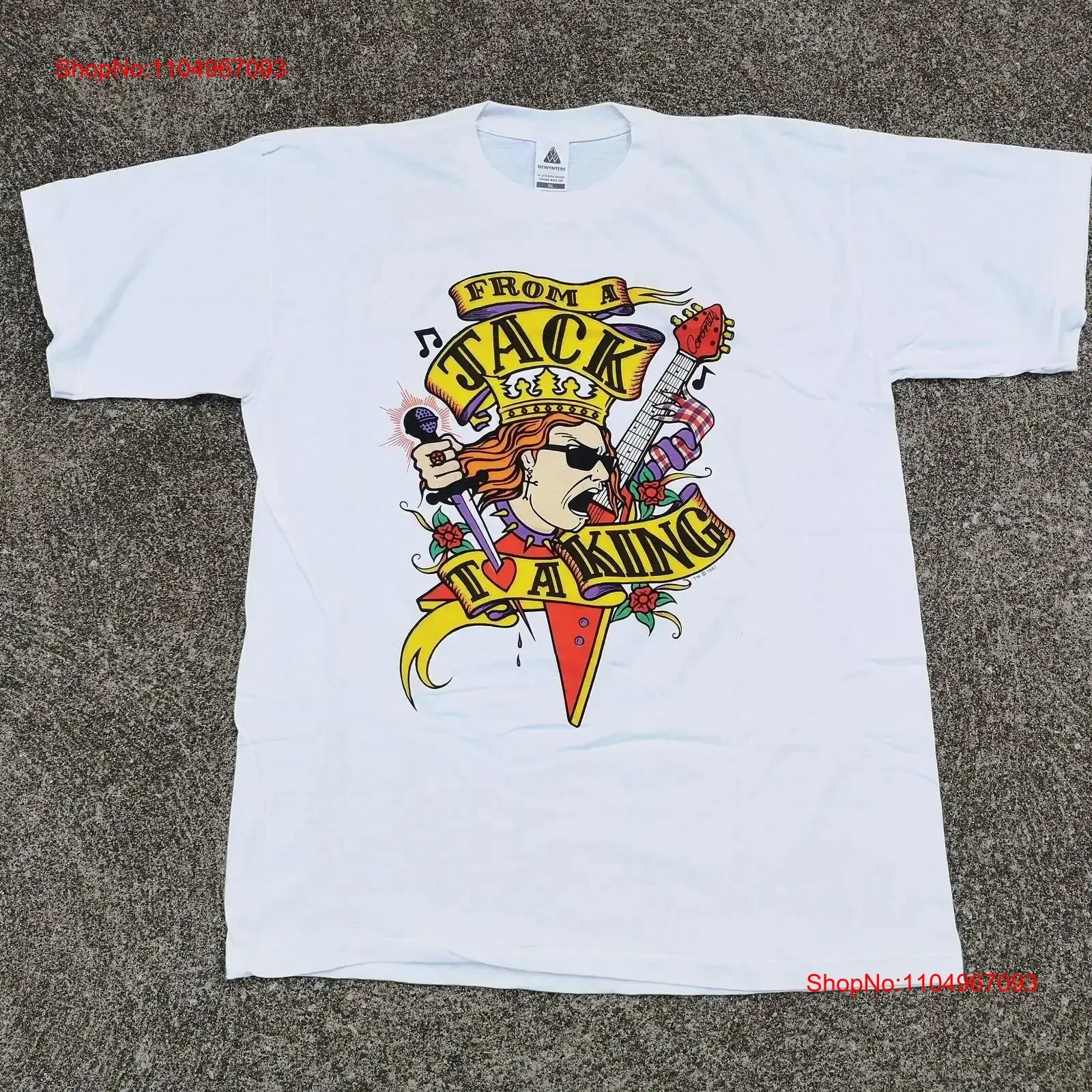 

Винтажная футболка 1992 From a Jack to King из тонкой бумаги с одинарной прошивкой, сделанная в Англии, винтажная потертая повседневная мягкая футболка XL