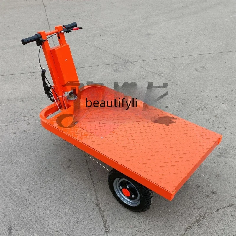 Construction site electric flat brick truck three-wheel transportation hand push truck electric brick truck