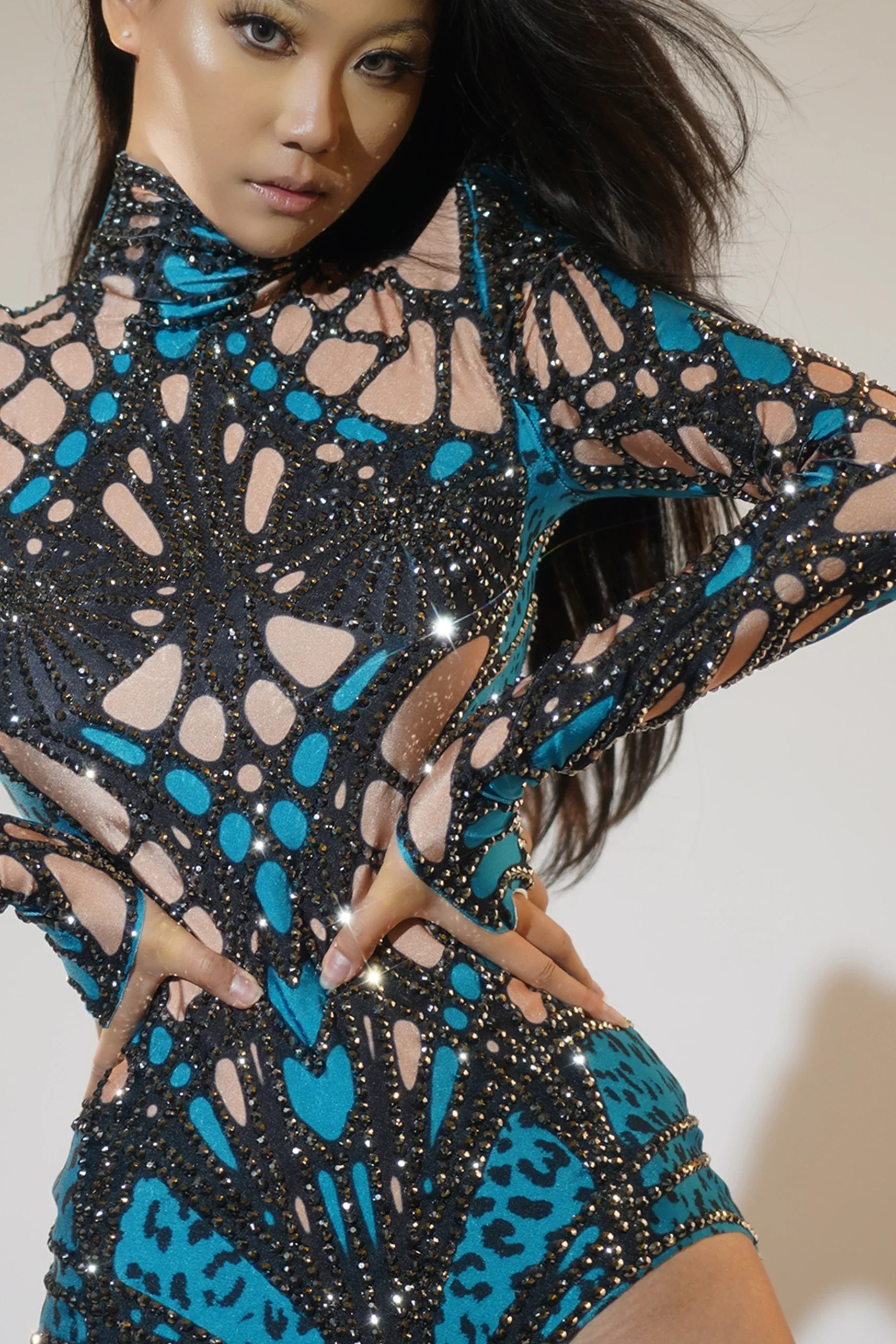 Luxury Rhinestone Women One Piece Jumpsuit Sexy Drag Queen Leggings Halloween Bodysuit Party DJ Dancer Stage Performance Outfits