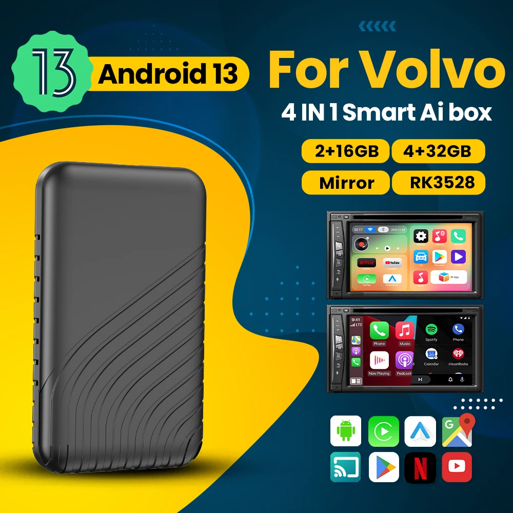

Android 13 Wireless Carplay Android Auto For Netflix Youtube Global languages Box For Volvo XC90 S90 V90 XC60 S60 V60 XC40
