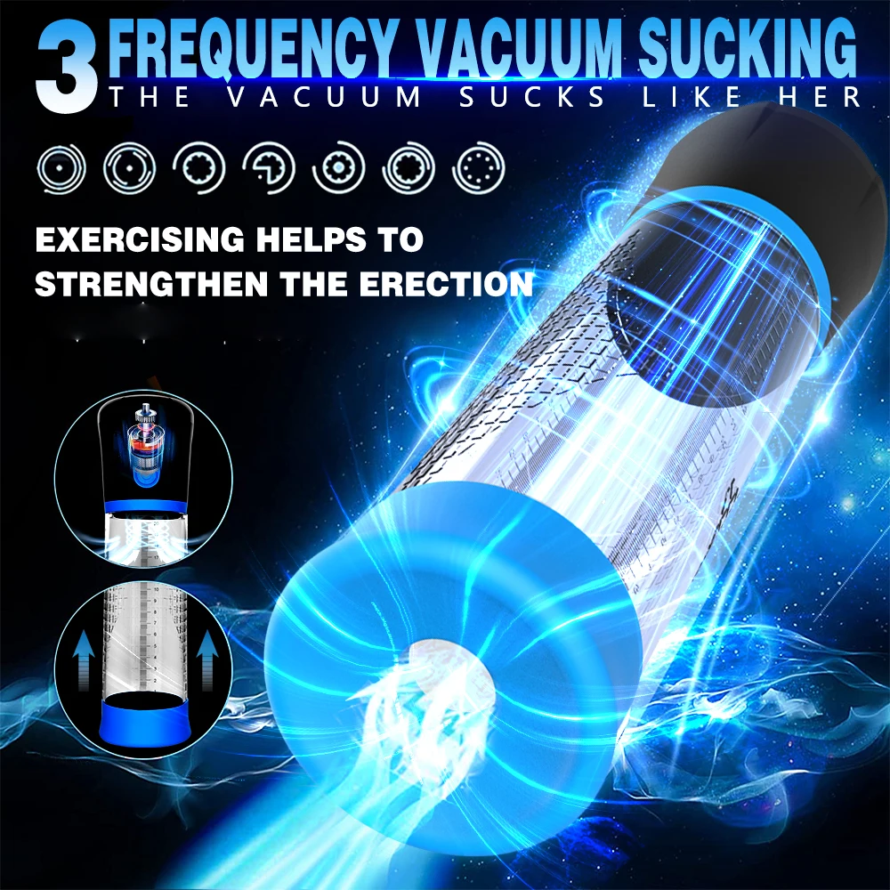 Hannibal Electric Penis Pump Sex Toys for Men Male Masturbator Penis Extender Vacuum Pump Penis Enlargement Enhancer Massager