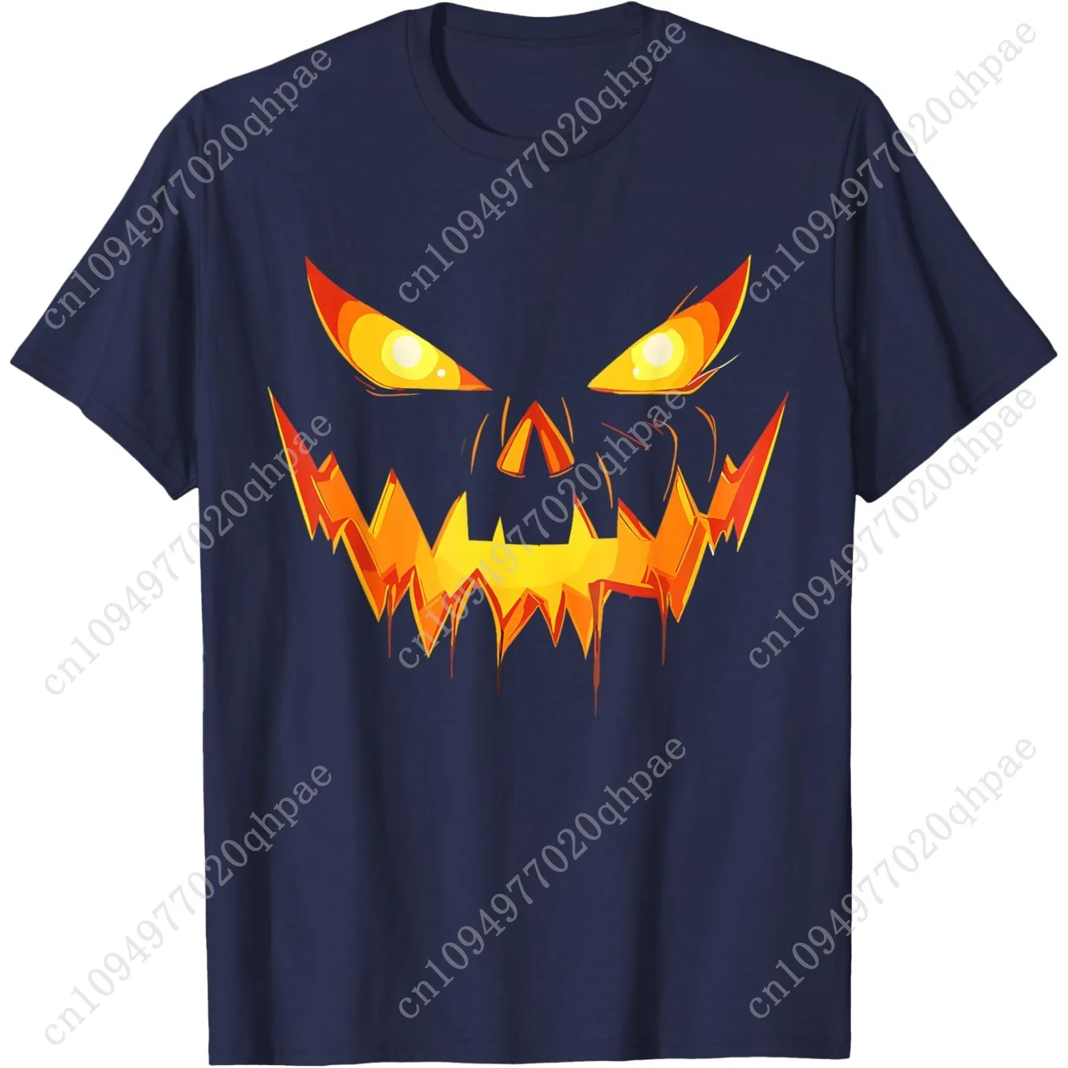 Enge Pompoen Jack O Lantern Gezicht Halloween Mannen Jongens Kinder T-shirt