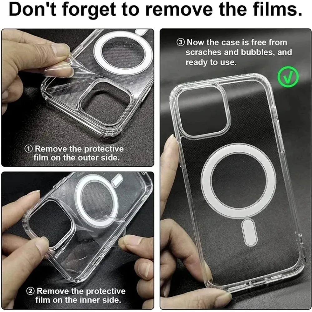 Transparent Original Magnetic Phone Case for iPhone 17 16 15 14 Plus 13 12 mini 11 Pro XS Max XR for Magsafe Acrylic Clear Cover