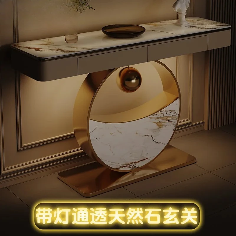 Entrance Table Facing  Door,storage  Against Wall,designer Style, Cabinet Table At The End of The Corridor and Aisle
