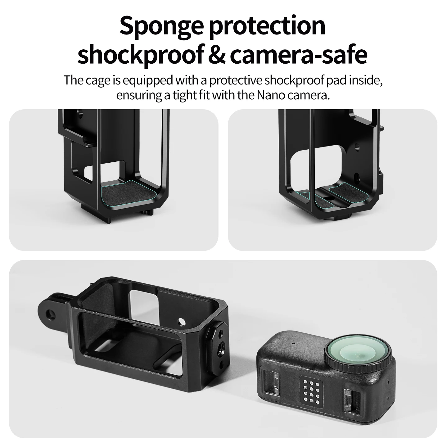 Für DJI Osmo Nano Kamera Cage 2-Pin-Adapter 1/4 Zoll Schraube Cold Shoe Halterung für Stativ Helmhalterung Magnetische Ladestation Option – Detail 10