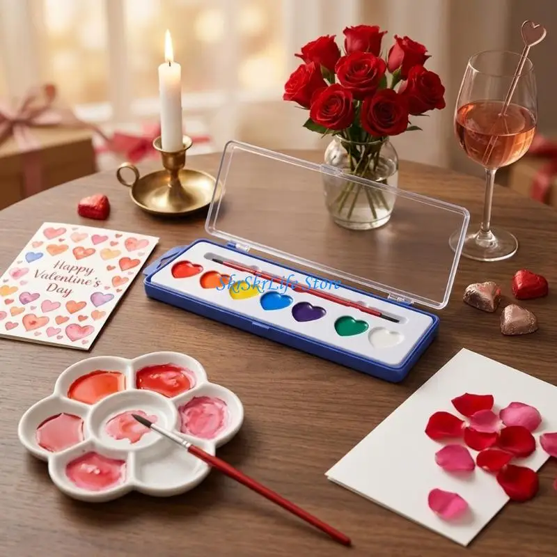 

E65E 8 Shade Watercolor Cake Paint Box For Art Projects