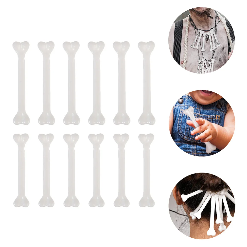 12 Pcs Halloween Props Party Accessories Fake Bone Plastic Bones Human Simulated Decor Toys
