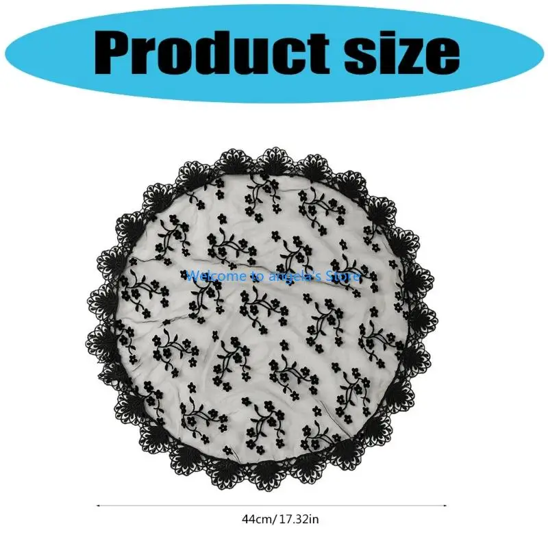 X4YC حجاب دانتيل لاتيني أغطية رأس لحفلات زفاف العروس Seethrouh غطاء رأس شفاف إكسسوار رأس للمناسبات الرسمية