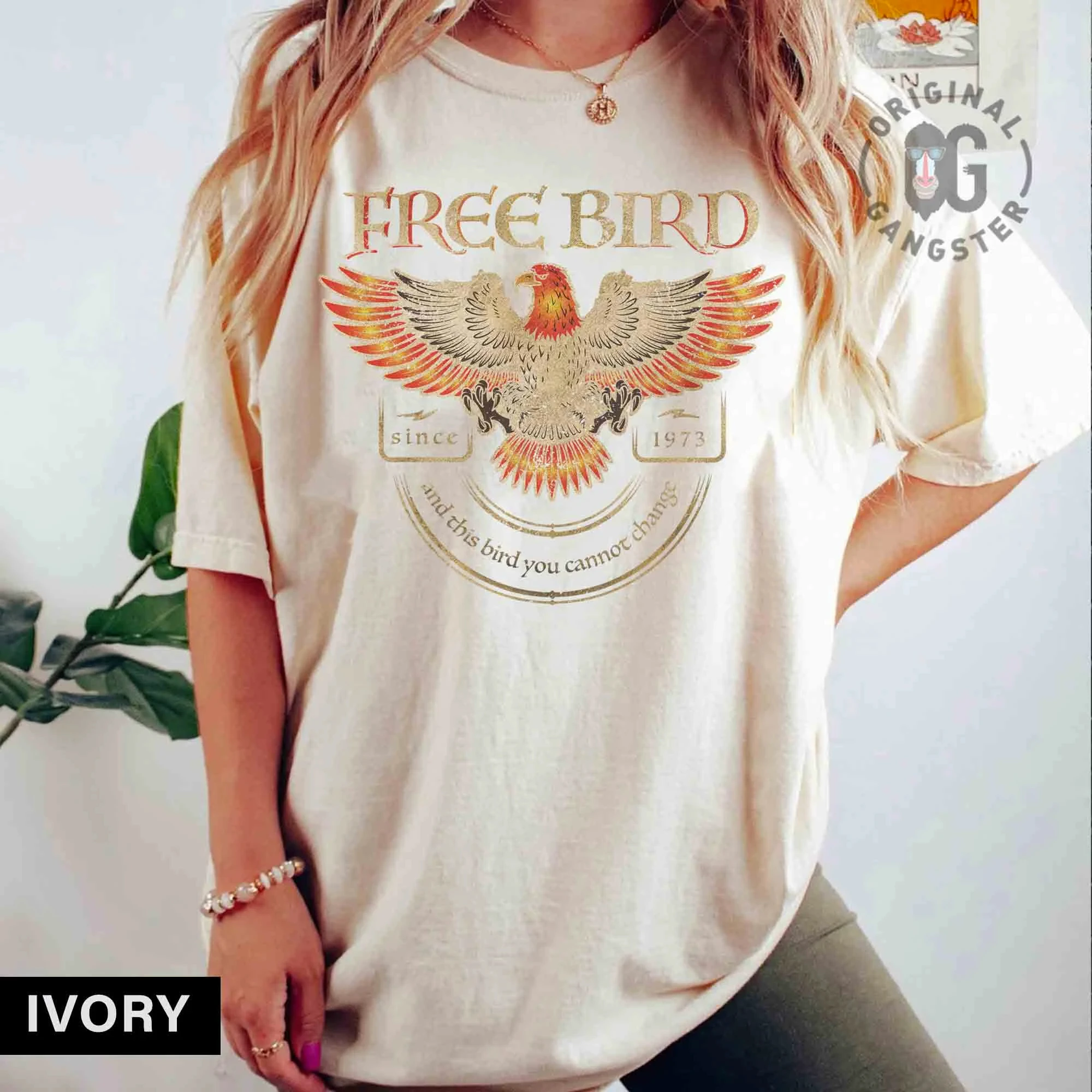 

Free Bird Since 1973 and This Bird You Cannot Change Slogan Women T-shirt New Hot Sale Popular Independence Day Female Shirt