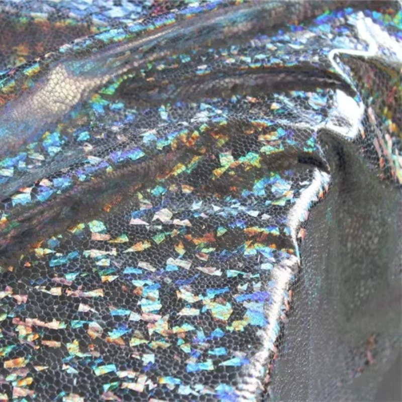 

Цветная лазерная градиентная ткань из искусственной кожи для шитья вечерних платьев и юбок, дизайнерские ткани оптом, материал для рукоделия