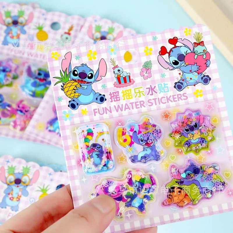 

48pcs Shake Water Sticker 3d Cartoon Stitch Sticker Diy Diary Kuromi Material Decorative Stickers Gift Phone Case Decoration