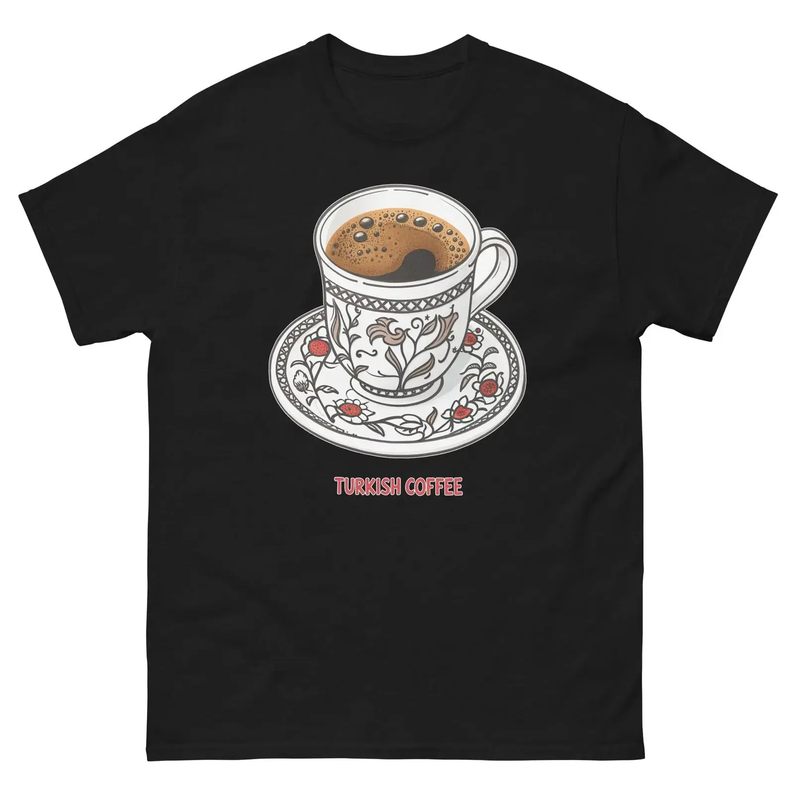 Türkischer Kaffee trinken, lecker, beliebtes Getränk, T-Shirt, Vintage, gewaschen, vielseitig, lässig, leicht, für Herren, weiche Grafik