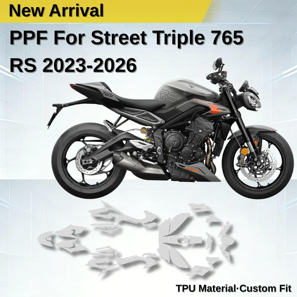 

Комплект защитной пленки из ТПУ для мотоцикла Street Triple 765 RS 2026: прозрачная, ультратонкая, самовосстанавливающаяся пленка PPF (2023-2026)