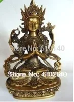 NEPAL Tibet CHENREZI BUDDHA Perunggu