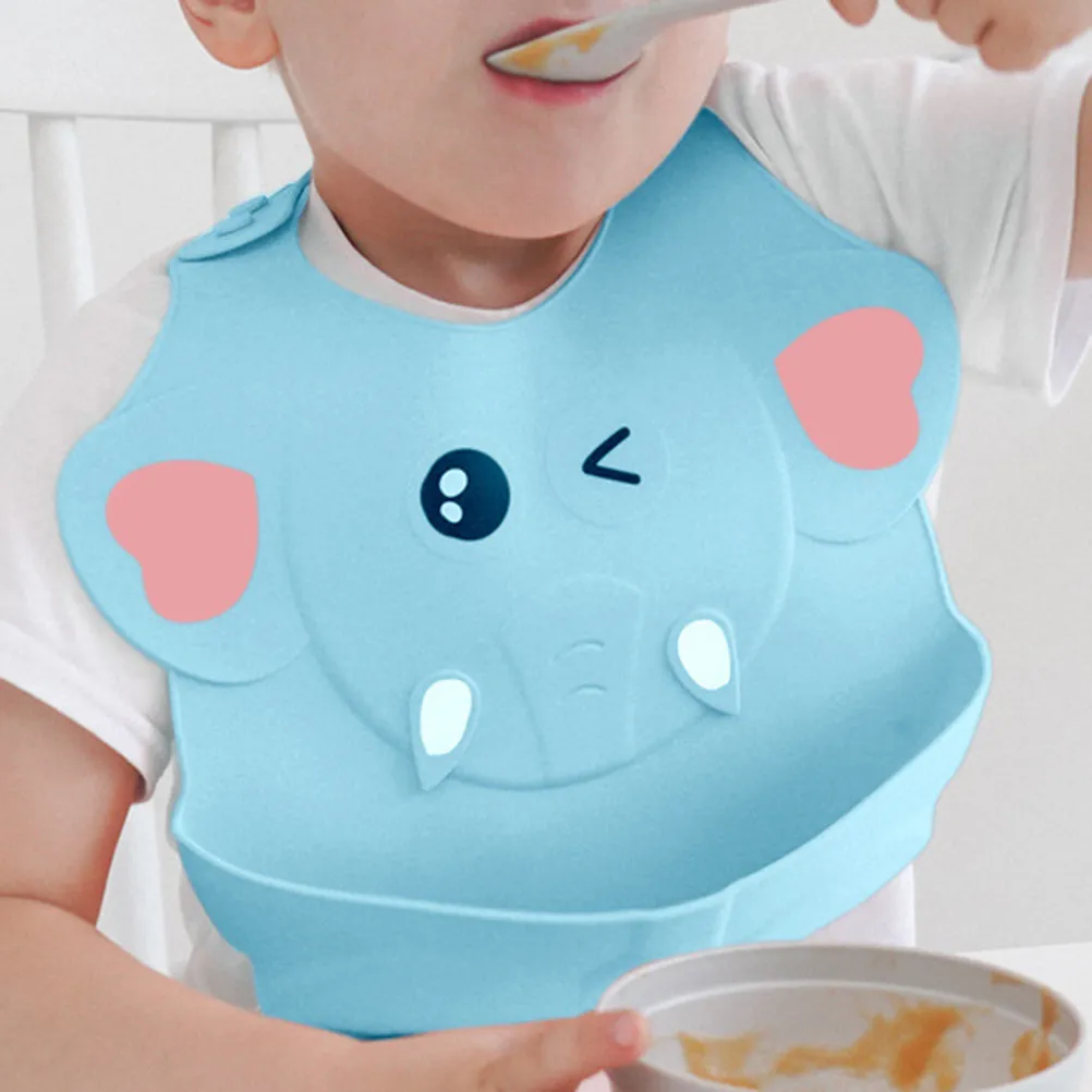 

1 шт. водонепроницаемый силиконовый нагрудник для малышей с широким покрытием, милый эргономичный дизайн, мягкий и прочный нагрудник для кормления детей