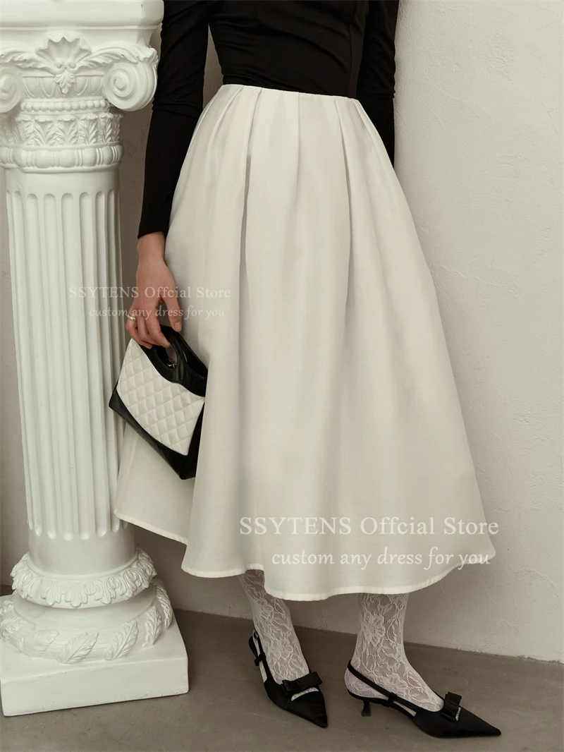 SSYTENS 현대 블랙/화이트 라인 이브닝 드레스 긴 소매 파티 드레스 특별 행사 차 길이 댄스 파티 드레스 맞춤형