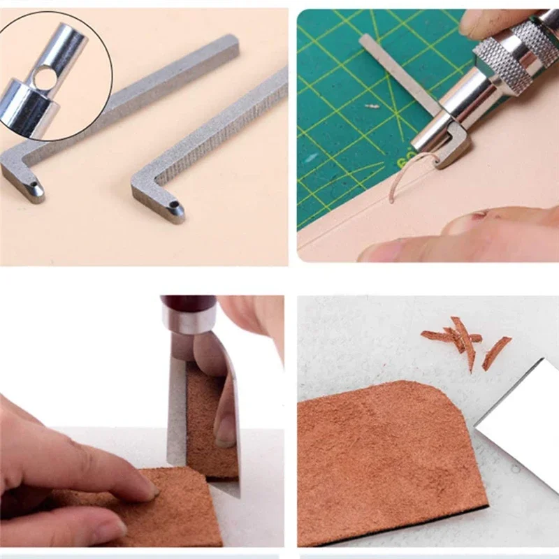 MIUSIE Practical Leather Craft Sewing Punch Tool Kit Cutter Carving Working Stitching Leathercraft Tool Set For Beginner