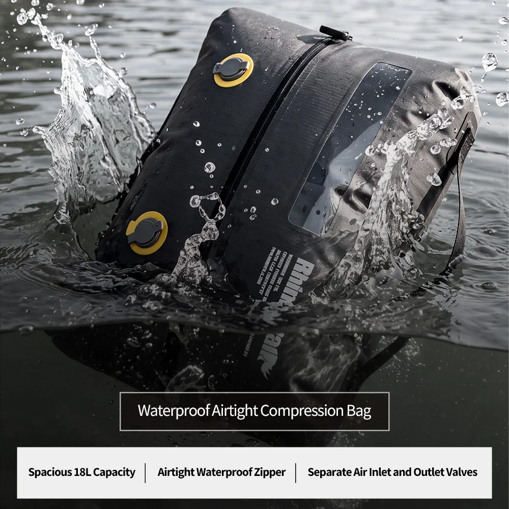 Rhinowalk 18L Waterproof Compression Dry Bag Airtight Valve Tear&Abrasion Resistant Pannier Liner for MT2040 MTR2050 accessories