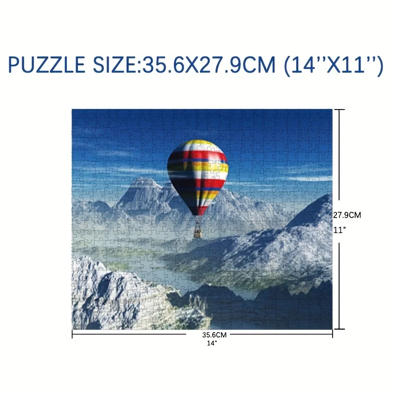 500 قطعة من أحجية الصور المقطوعة بالهواء الساخن الجليدي للبالغين، 14 × 11 بوصة، كرتون ممتاز، منظر طبيعي جبلي تحدي