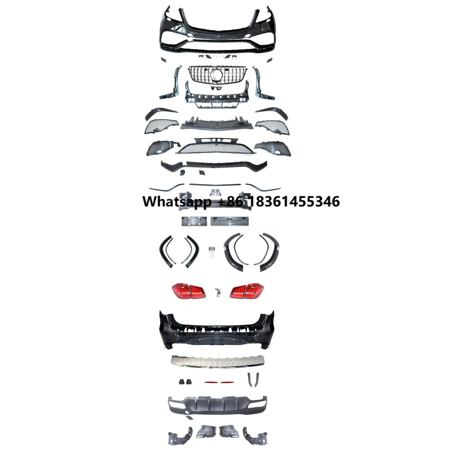 For  GL X166 Upgrade To GLS63  Style Body Kit Bumper Grill Diffuser Exhaust Tips Fend Dream Garage GLS63 Bodykit