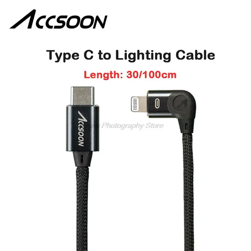 Accsoon Type-C To Lighting Cable For Accsoon SeeMo iPhone,ipad HD Video Transmitter Live Streaming Photography Accessories