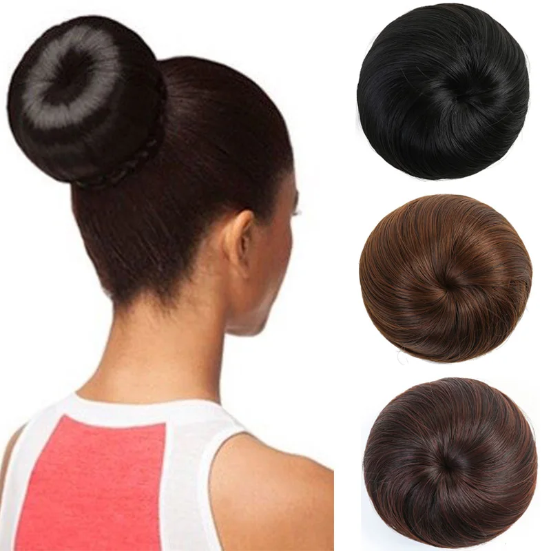 MANWEI Synthetic Donut Roller Elastic Blonde Bun Hair Chignon Synthetic Donut Roller Hairpieces Heat Resistant Hair