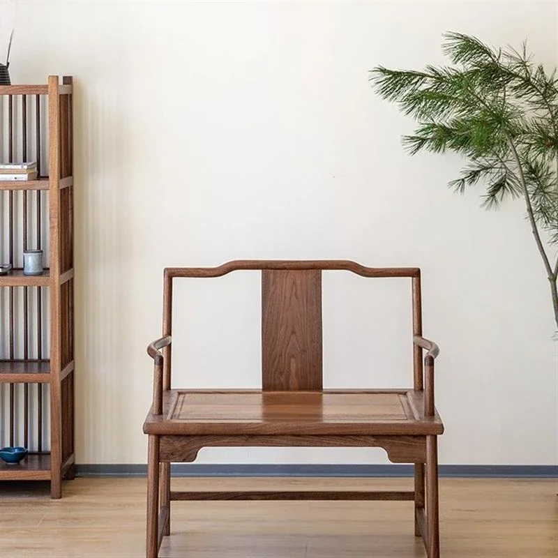 New Chinese black walnut zen chair cross-legged meditation chair, solid wood,  simple light luxury leisure chair