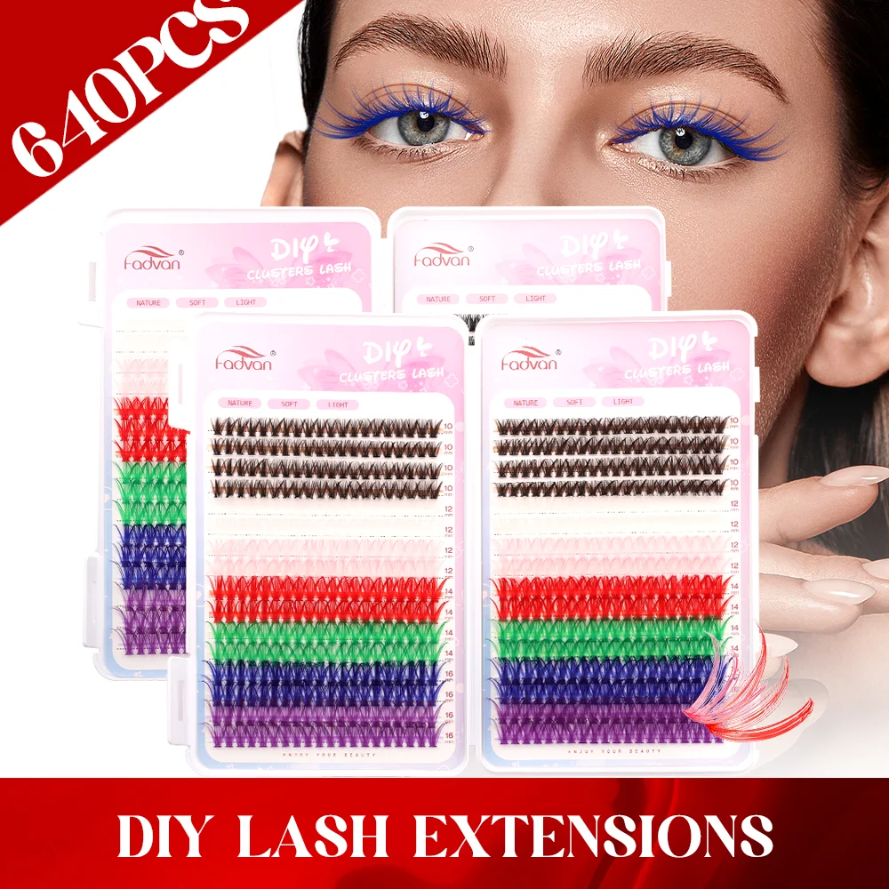 

Diy Colorful Mixed 30D 40D Large Capacity False Eyelashes Book Single Cluster Eye Lashes Faux Cilios Large Capacity Color Mix