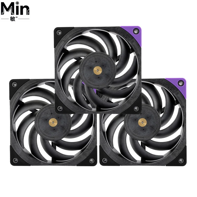 12CM Full LCP Polymer Industrial Grade PC Case Fan Dual Ball Bearings 69CFM High Airflow Cooling Fan for Computer Case