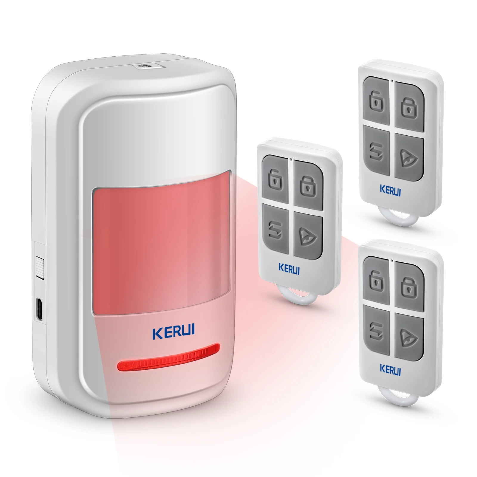 KERUI HW19 PIR Bewegingssensor Detector Alarm met Alarmgeluid / Deurbel Ring Afstandsbediening om SOS te schapen/uitschakelen voor oudere kinderen