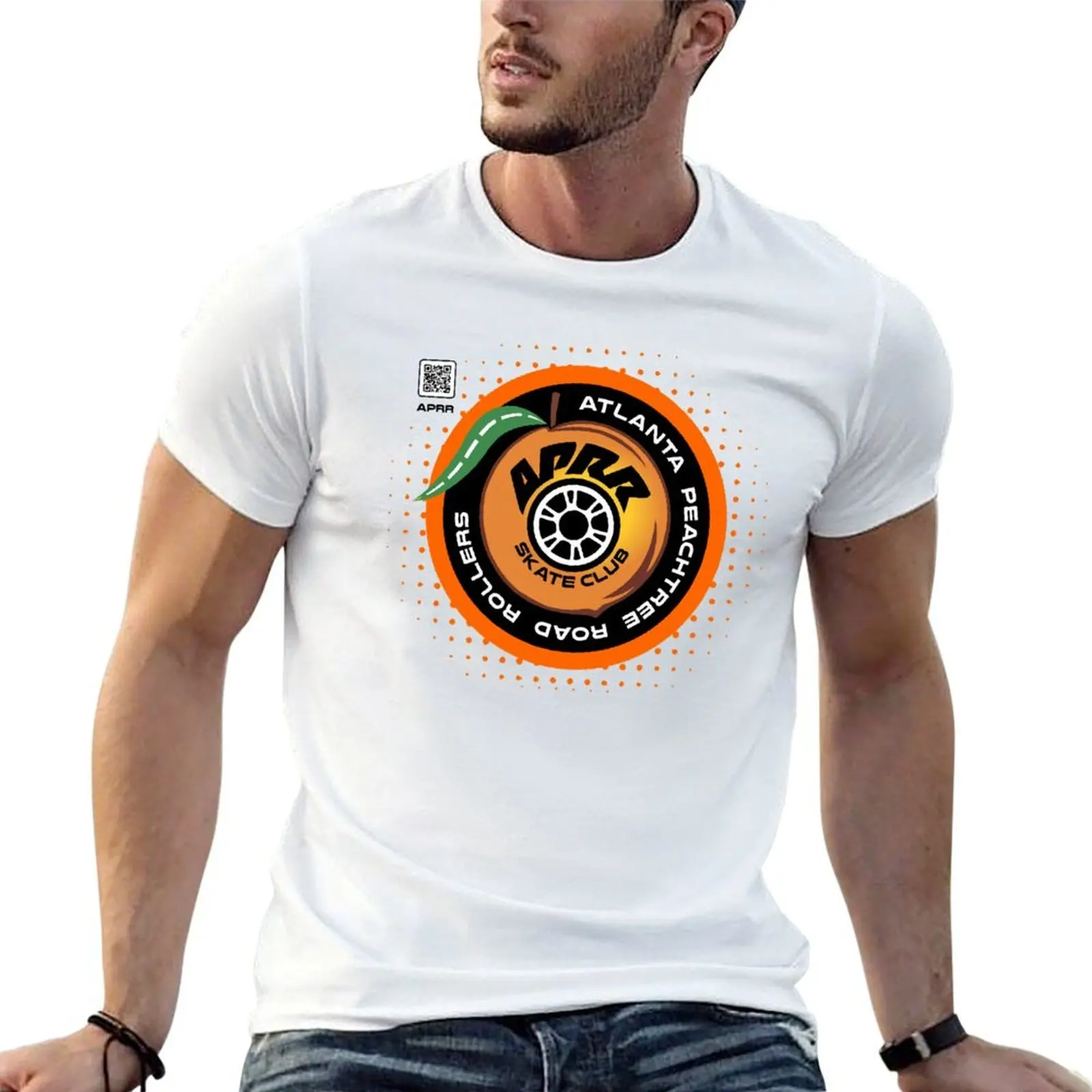 

APRR Atlanta Skate Club Color Halftone with QR code T-Shirt man t shirts for men t shirt man luxury man graphic t shirt T-shirt