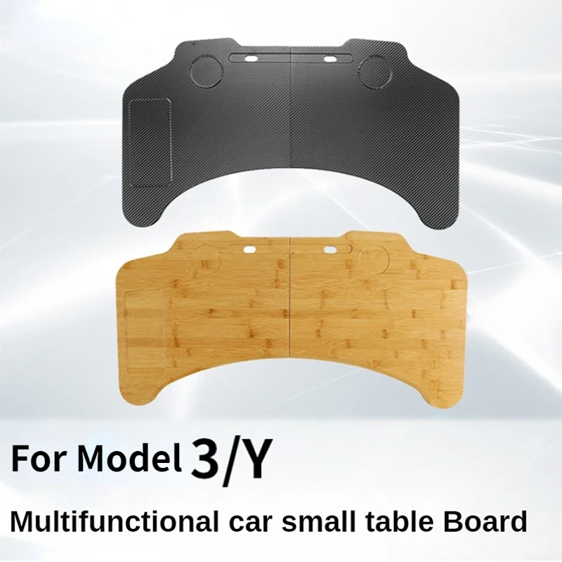 Steering Wheel Laptop Tray Food Desk Portable Office on-Board Computer Bracket Small Table Desk Table for Tesla Model 3/Model Y