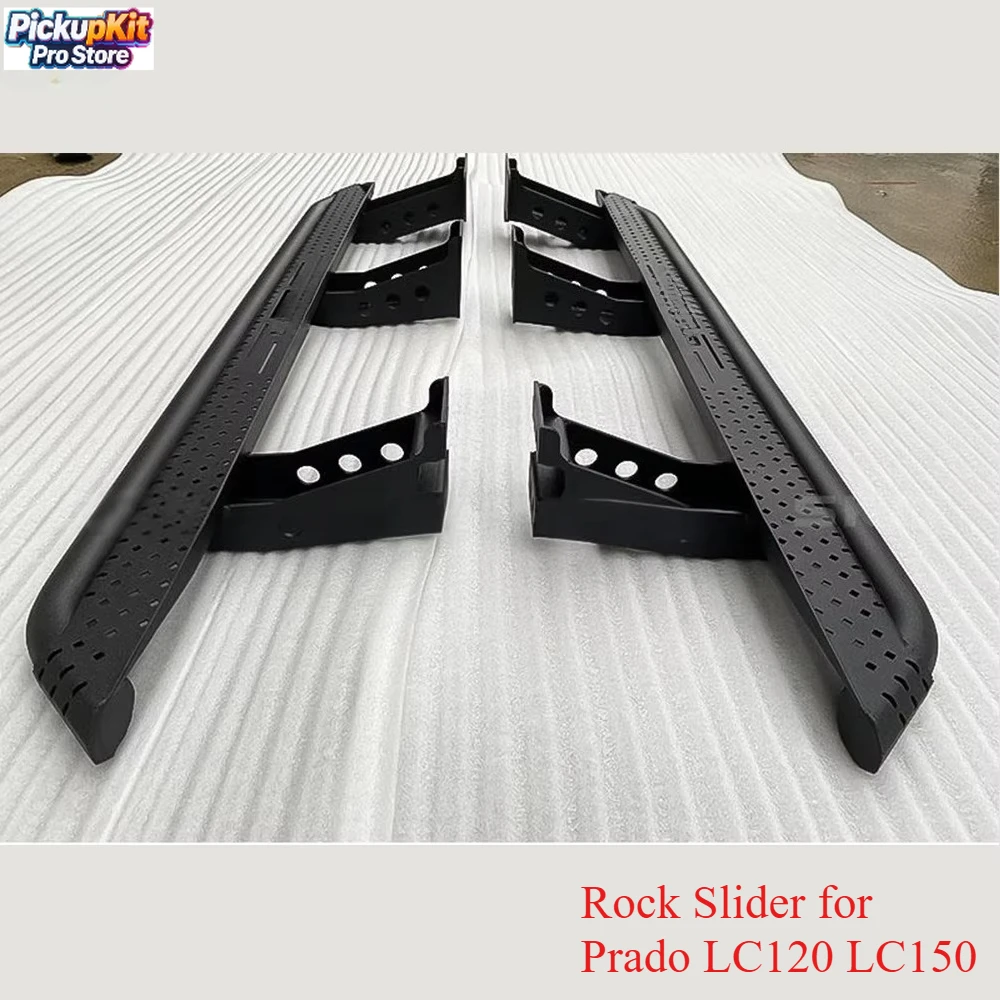 

High‑Strength Steel Heavy Duty Rock Slider Side Step Full Set – Non‑slip Off‑Road for Prado LC120 LC150