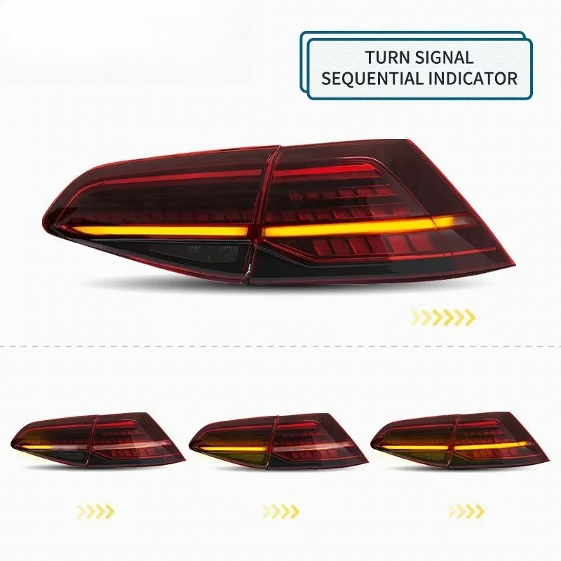 Factory LED Taillights Wholesales Rear Lamp 2013-UP Sequential Turn Signal Car Tail Light for VW MK7 Golf 7 Golf Mk7 7.5