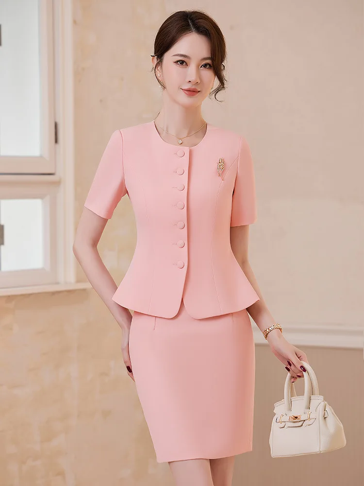 Women's summer suit for jewelry store workwear, high-end hotel manager, management, front desk professional suit, gold shop atti