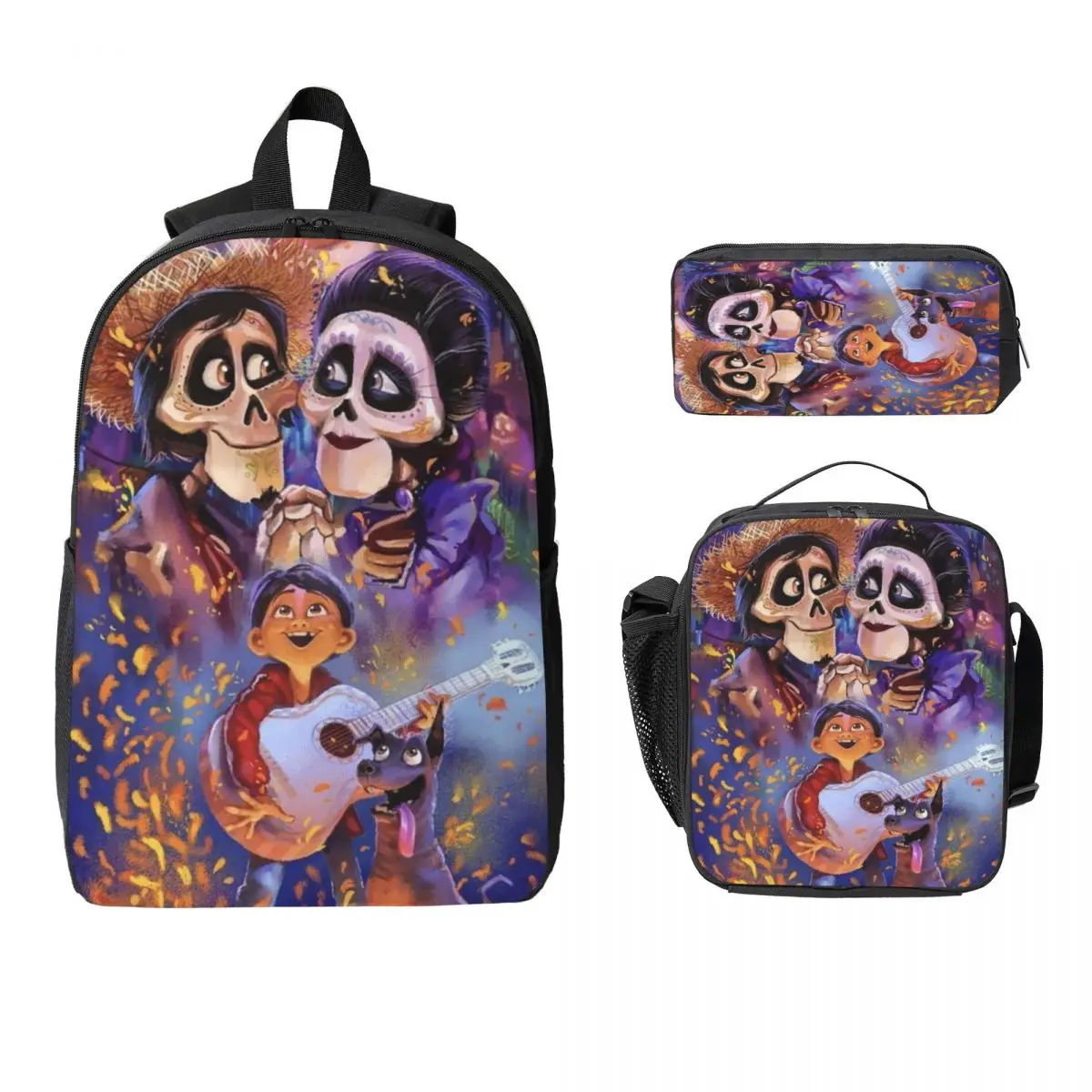

Cartoon Coco Backpack Student Boys Girls BookBag School Bag Laptop Shoulder Bags 3ps Insulated Lunch Bag Pencil Case