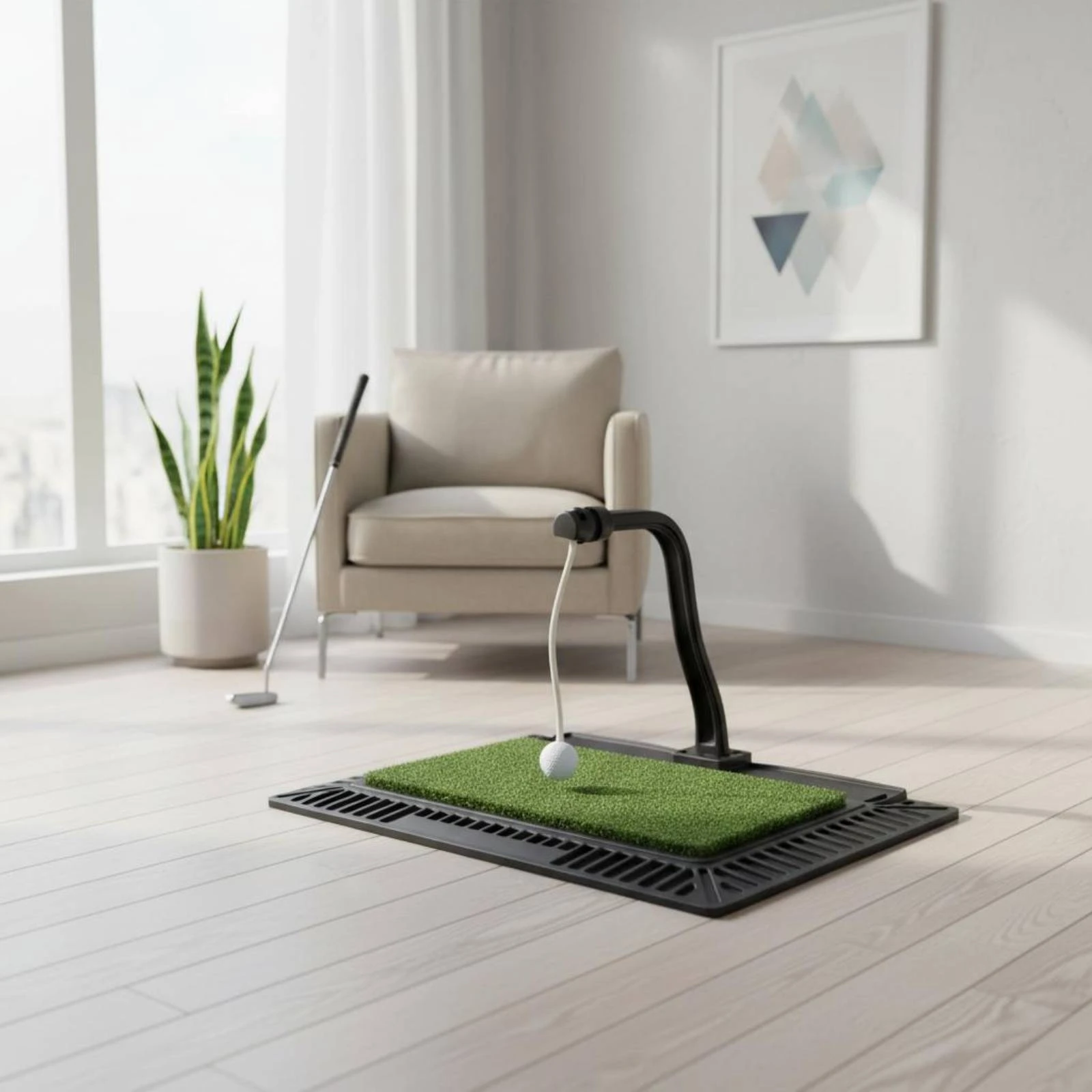 Golf Swing Practice Mat 360 Degree Rotation Golf Swing Practice Mat Sports Gear Easy to Clean No-Slip Rubber Base for Beginners