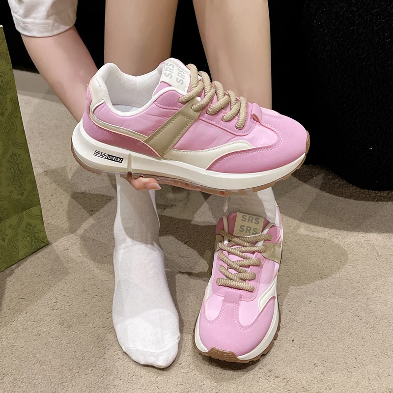 Women Fashion Pink Khaki Golf Sport Shoes Comfortable Spring Summer Girls Outdoor Turf Golfer Golfing Athlete Sneakers Training