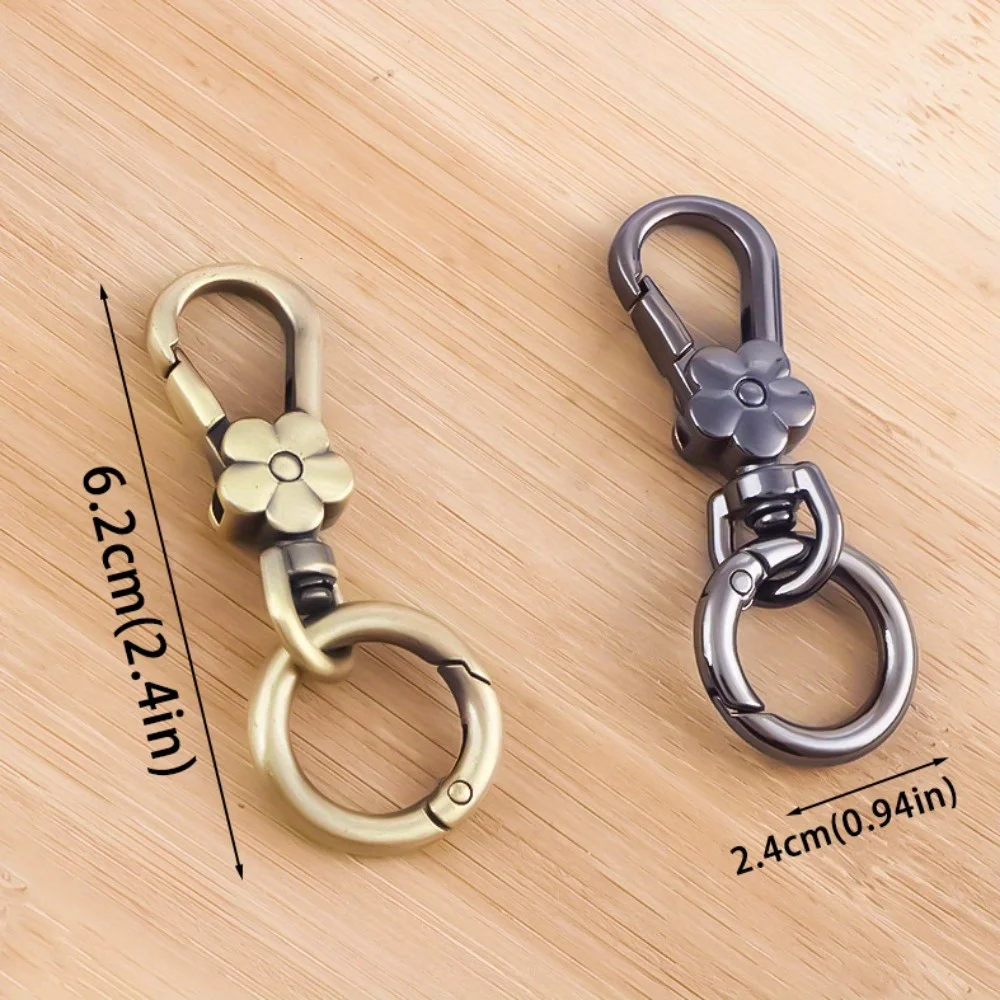 2 قطعة سلاسل المفاتيح زهرة معدنية كيرينغ مفتاح سلسلة حلقة حامل قصاصة المنظم للمنزل مفاتيح السيارة مكتشف المفاتيح