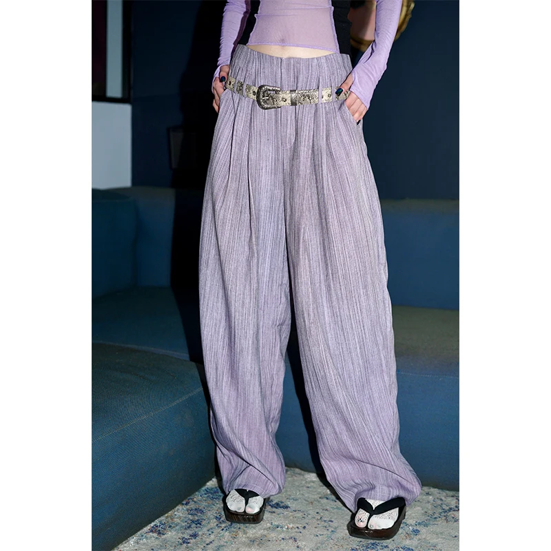 

Women's Wide-Leg Pants Striped Long Loose Radish Pants Fashionable Colorful High Waist Twill Woven Skinny Pants Retro pants