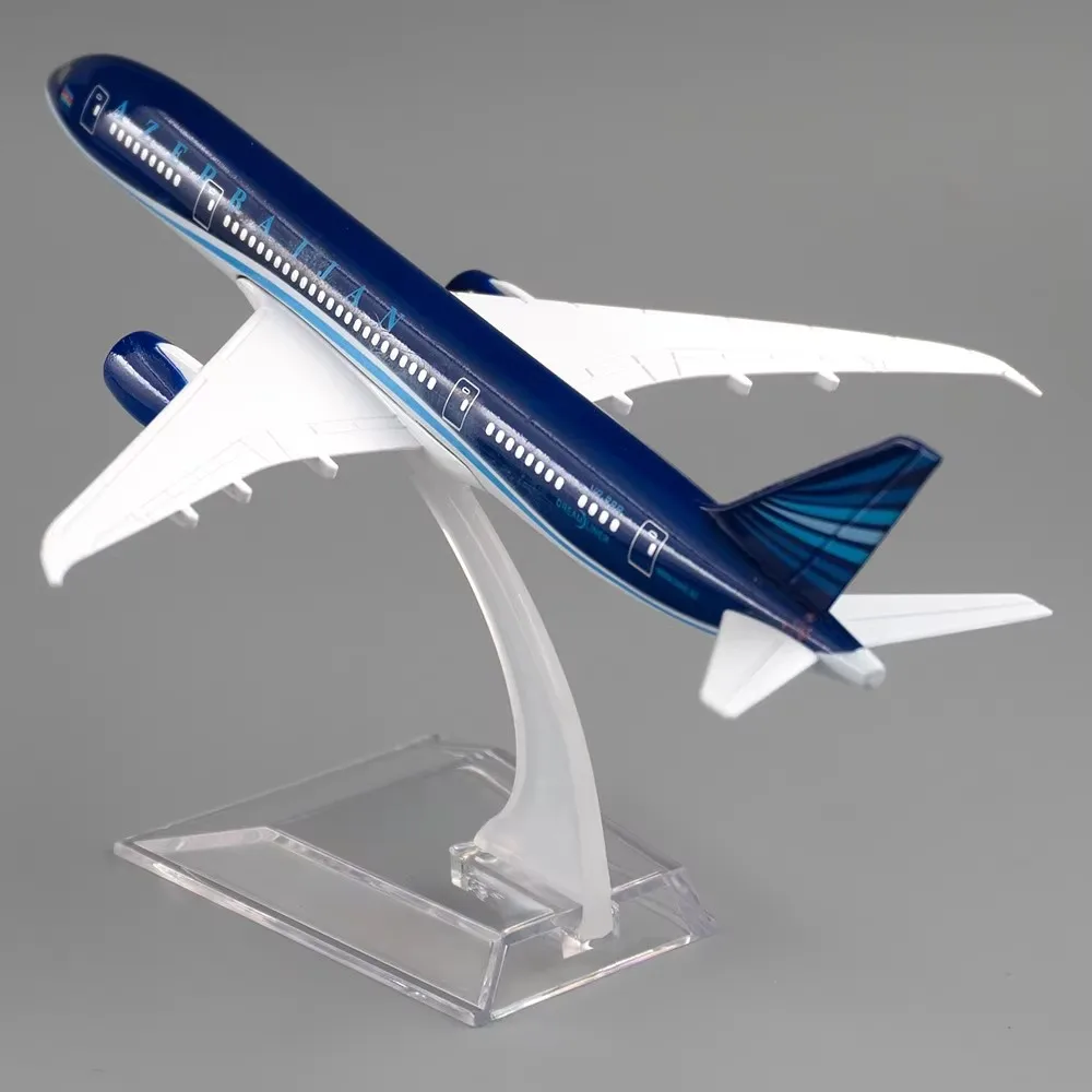 16 cm B787 Azerbaijan Airlines Airbus 1:400 échelle Boeing 787 compagnie aérienne en alliage moulé sous pression en métal modèle d'avion jouet (avec support)